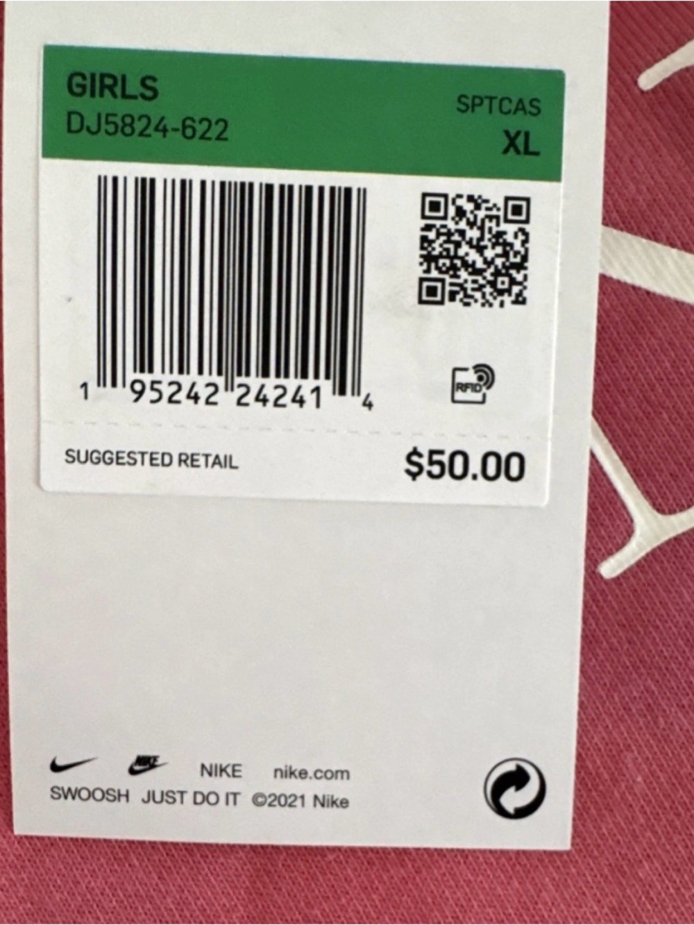 Nike Pink camouflage Kids Hoodie with White Logo - Picture 2 of 6